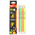 Lot de 12 crayons graphite HB DELI - Corps triangulaire - Couleurs néon assorties - Gomme