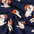 Tissu Sweat léger envers molletonné Oscar chiots Blancs sur fond Bleu marine