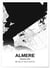 Affiche carte Almere - rectangle Noir et Blanc | A3 : 29,7x42cm