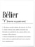 Affiche Définition Bélier | A3 : 29,7x42cm