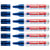 Lot de 6 marqueurs permanents Edding N°1 - Bleu - Pointe biseautée 1-5 mm