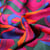 Tissu Satin imprimé Carla sur fond Rose fuchsia