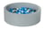 Piscine à balles Aire de jeu + 200 balles perle, gris, bleu clair - Velinda