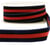 Bobine 15m Velours stripes polyester Bleu marine et rouge