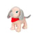 Peluche - Peluche chien Fun Puppies Sonore, beige foulard rouge - 17 cm