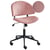 Chaise de Bureau Rose en Velours Côtelé Pivotante avec Assise et Dossier Hauteur Réglable Style Moderne