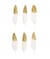 Plumes blanches fantaisies dorées ou argentées 8 cm X 6 pièces - Rico Design Or
