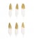 Plumes blanches fantaisies dorées ou argentées 8 cm X 6 pièces - Rico Design Or