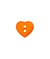 Carte de 4 boutons Coeur 2 trous 12mm - Union Knopf Orange