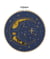 Kit de Broderie Lune avec cercle en bois de 15 cm – Trimits Multicolore