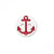 Bouton 2 trous ancre marine blanc/rouge 13mm