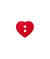 Carte de 4 boutons Coeur 2 trous 12mm - Union Knopf Rouge