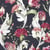 Lot de 4 serviettes en papier découpage collage 33 cm FLEUR OEILLER TULIPE FOND NOIR FL 108 EC