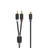 Nedis Câble Audio pour Subwoofer 2 RCA Mâle vers RCA Femelle 0,2m Gris anthracite