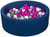 Piscine à balles Aire de jeu + 200 balles bleu marine blanc,rose,gris - Velinda