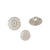 Lot de 3 boutons métal fleurs argent