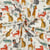Tissu Popeline de Coton Léo animaux savane sur fond Blanc cassé
