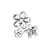 Fleurs strass acryliques, cristal, 5,8,10mm, 310 pces