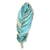 Lot de 3 écussons thermocollants feuille turquoise et dorée 7x2cm