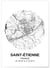 Affiche Carte Saint-Etienne | A3 : 29,7x42cm