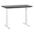 Bureau Électrique Réglable Plateau Noir et Structure Acier Blanc 120 x 72 cm Hauteur Ajustable Assis Debout Pieds Carrés Design Moderne
