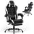 Chaise gaming ergonomique - GTPLAYER - avec repose-pieds et support lombaire noir/blanc