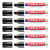 Lot de 6 marqueurs permanents - EDDING - Pointe large 4-12 mm - Noir - Rechargeable