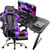 Ensemble chaise gaming et bureau GTPLAYER - Tissu - Noir/violet - 51 x 70 x 135 cm