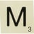 Grande lettre en bois façon scrabble 10 cm Lettre M