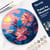 Peinture par Numéro sur disque en bois Figured'Art - Hibiscus au coucher de soleil - Kit de Loisir Créatif DIY Numéro d'Art Complet - 30cm de diamètre