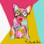 Disco Dog - Oeuvre d’art 50x50 cm - tirage en édition limitée - Artiste Mademoiselle Bouche