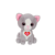 Peluche - Peluche Lovely Cat - Chat Gris et Blanc - 15 cm