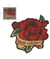 Ecussons Thermocollant Rose brodée 22 X 22 cm - Mediac Rouge