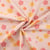 Tissu Double gaze de Coton Digital Fleurs jaunes et roses sur fond Saumon