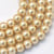Fil de 65 perles rondes en verre nacré fabrication bijoux 12 mm DORE