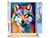 Peinture par Numéro Figured'Art - Loup Coloré Abstrait - Kit de Loisir Créatif DIY Numéro d'Art Complet - 40x50cm toile roulée + châssis en bois à monter