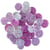 Boutons acrylique mauve pailletté 1 à 1,3 cm 36 pièces