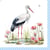 Lot de 4 serviettes en papier découpage collage 33 cm OISEAU CIGOGNE O 402