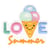 Ecusson thermocollant cornet de glace love summer 3 cm x 3,5 cm