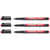 Lot de 3 marqueurs permanents - EDDING - Pointe super fine 0,3 mm - Rouge