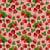 Tissu Coton imprimé Rayures rouge et fraises sur fond Blanc