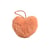 Pompon fourrure artificielle cœur 45x 65mm orange fluo