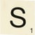Grande lettre en bois façon scrabble 10 cm Lettre S