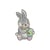 Ecusson thermocollant animaux mignons lapin peintre 2,9cm x 4,7cm