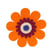 Ecusson fleurs orange 40x40mm