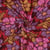 Tissu Viscose EcoVero tapis fleurs Rose, Violet et Rouge sur fond Bordeaux