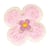 Lot de 3 écussons thermocollants fleur rose 4x4cm