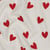 Tissu Flanelle de Coton  Caline cœurs Rouges sur fond Blanc