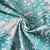 Tissu Toile de Coton Calédonie turquoise sur fond Naturel