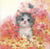 Lot de 20 serviettes de table Ambiente - Chaton et fleurs - Papier - Multicolore